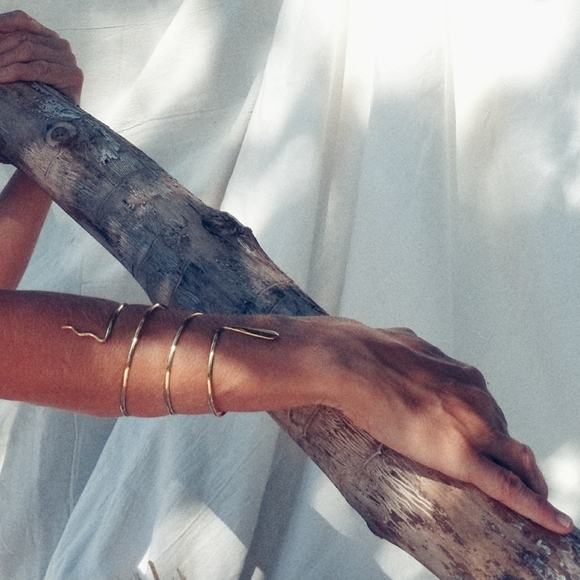 Brass snake spiral wrapping cuff bracelet armlet - Picture 2 of 4